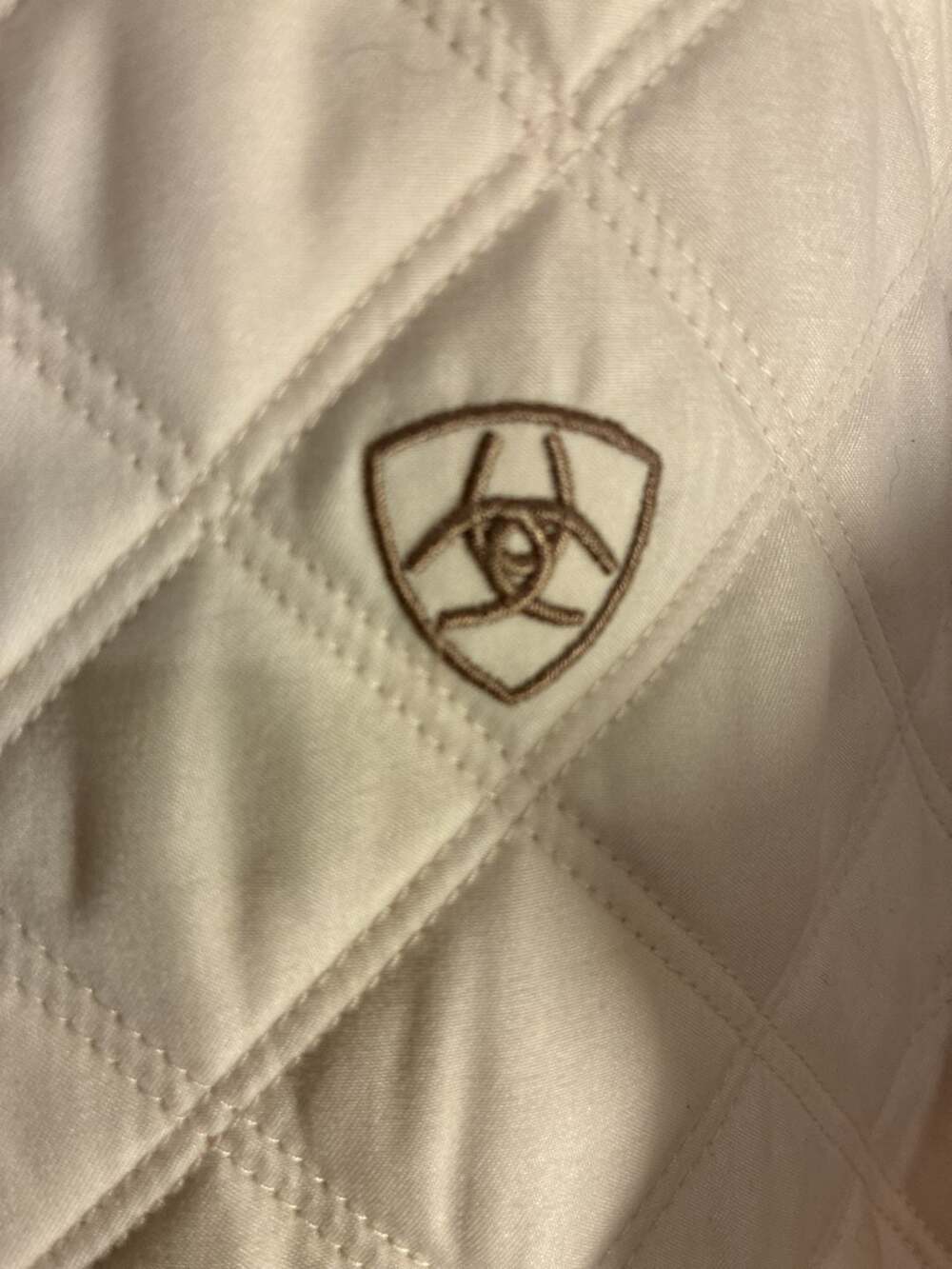 Ariat Women's Quilted Full Zip Jacket Cream Off White Floral Print Lining Size X